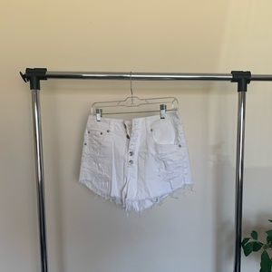White Jean Shorts